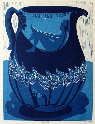 ‘BLUE NOTES’ In collaboration with City College, NYC’s City Editions Reduction woodblock print on Kitakata, mounted to Somerset Satin 19 1/2″ x 15″ edition of 12 2012 $1,200
