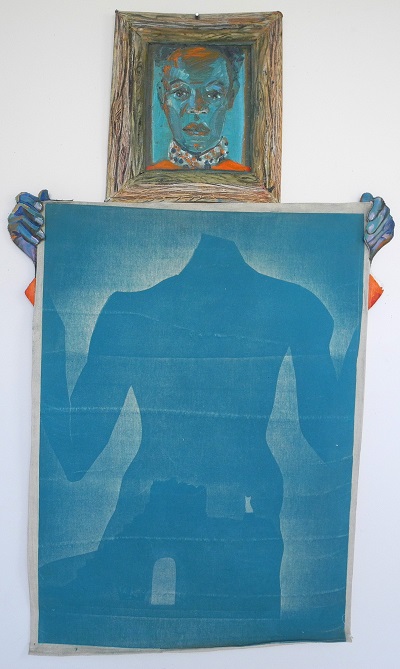 "Paula Wilson painting body blue"