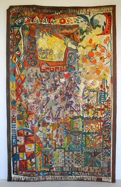 "Paula Wilson painting abstract rug"